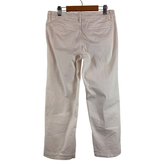 Frank & Eileen Westport Pants Womens 2 White Wide Leg Cropped Cotton Twill USA - Picture 3 of 8